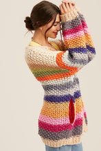 Load image into Gallery viewer, Hand Crochet Multi Color Oversized Open Cardigan
