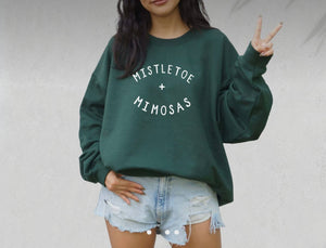 ‘Mistletoe & mimosas’ sweatshirt